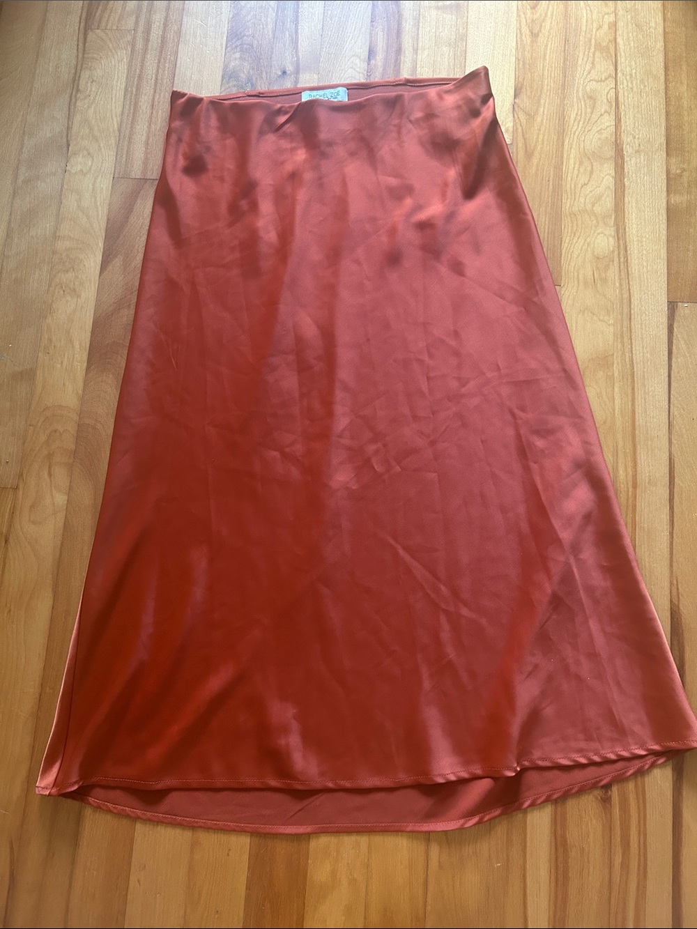 Rachel Zoe Satin Maxi Skirt in Rust